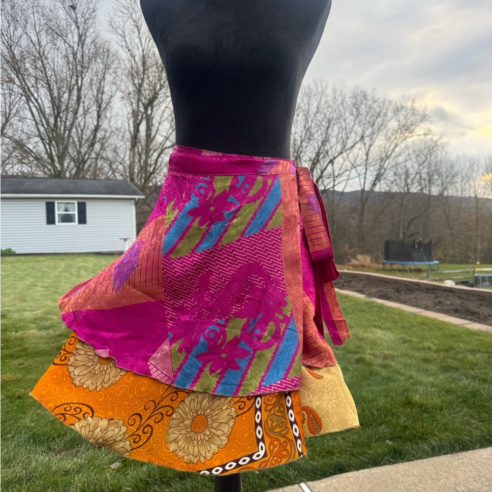Vibrant Multicolor Wrap Skirt